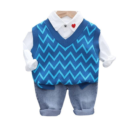 Spring and Autumn Children's Sweater Set of Three